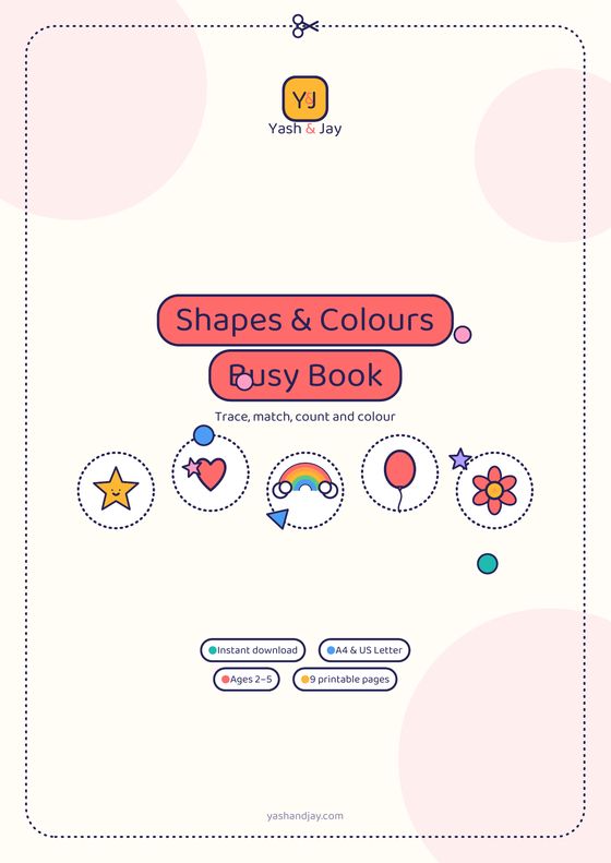 Shapes & Colours Busy Book printable cover